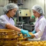 Firefly Female workers are carefully processing food. 9550-Putino-Food