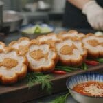Hình ảnh gia công chả hoa (chả con cá)