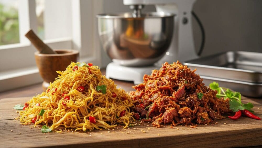 Hình ảnh gia công khô gà (khô heo)