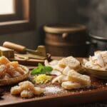 Hình ảnh gia công mứt gừng (mứt dừa)