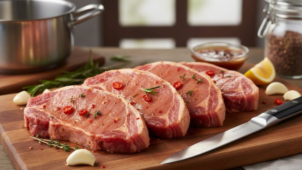 Gia công Thịt Cốt Lết (ướp sẵn): Mềm thơm cho cơm tấm 1-Putino-Food Hình ảnh gia công thịt cốt lết (ướp sẵn)