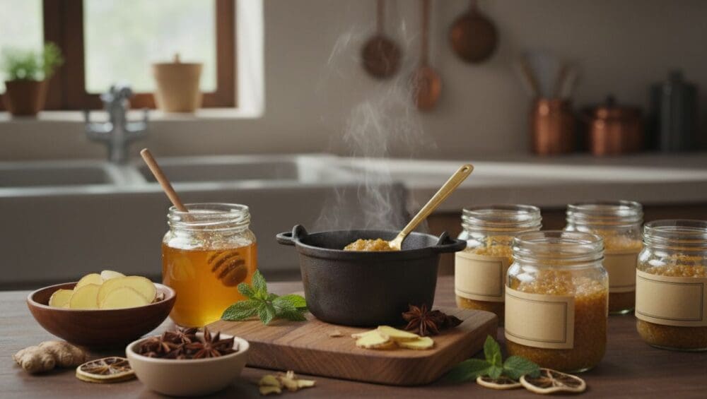 Gia công Trà Gừng Mật Ong (dạng sốt): Hòa tan ngay, ấm bụng tức thì 1-Putino-Food Hình ảnh gia công trà gừng (mật ong)