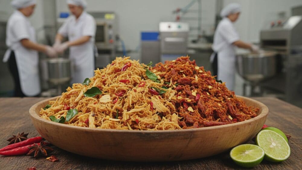 Gia công Khô Gà lá chanh, Khô Heo cháy tỏi giá sỉ 4-Putino-Food Hình ảnh gia công khô gà (khô heo)