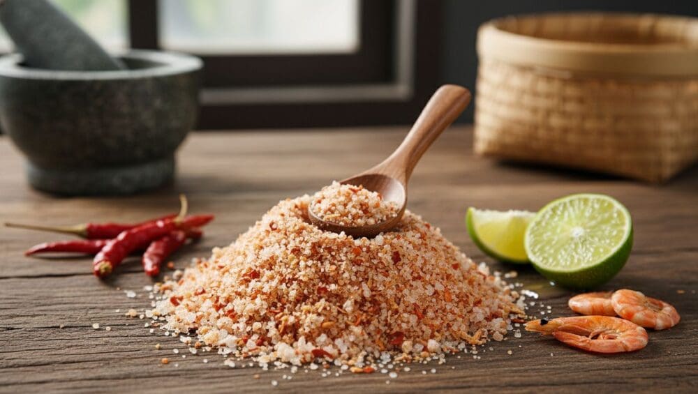 Hình ảnh gia công muối tôm (muối chấm)