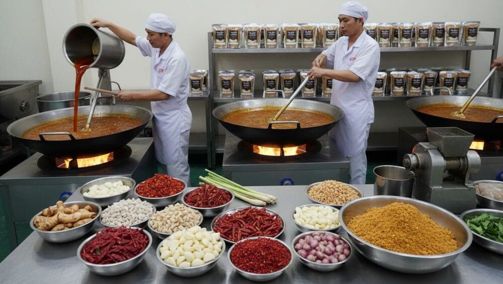 Gia công Sa tế (Tôm, Ớt, Tỏi): Cay nồng, chuẩn vị 8-Putino-Food Hình ảnh gia công sa tế