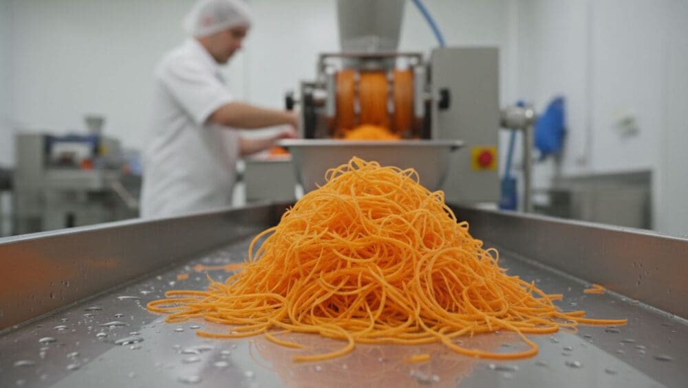 Gia công bào sợi Cà rốt: Sợi dài, đều, không nát 1-Putino-Food Hình ảnh gia công bào sợi cà rốt