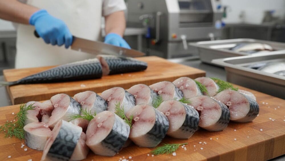 Gia công Cá Thu cắt lát: Độ dày đồng nhất, đẹp mắt 1-Putino-Food Hình ảnh gia công cá thu cắt lát