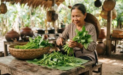 Hình ảnh gia công lặt rau kèo nèo