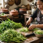 Hình ảnh gia công chẻ rau muống đồng