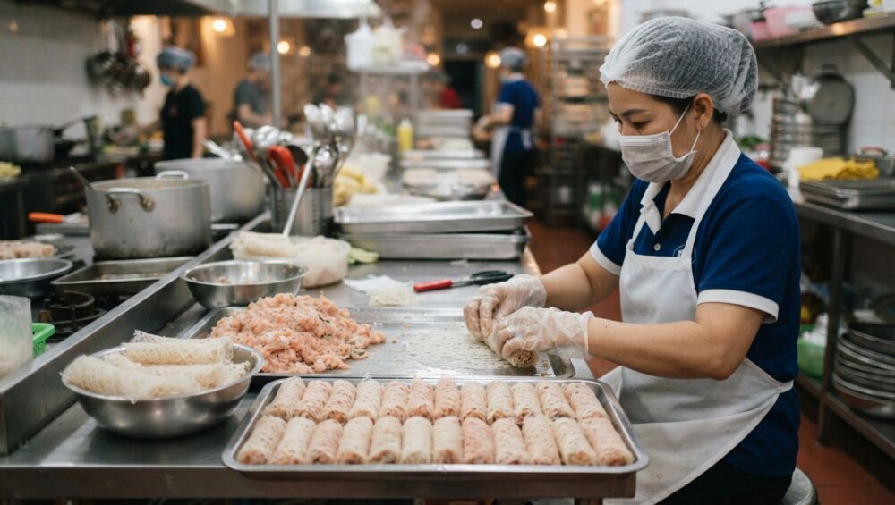 Gia Công Dán Chả Lưới Hải Sản: Cuốn Bánh Tráng Rế Đều Đẹp, Chuẩn Vị Tiệc 1-Putino-Food Hình ảnh gia công dán chả lưới hải sản
