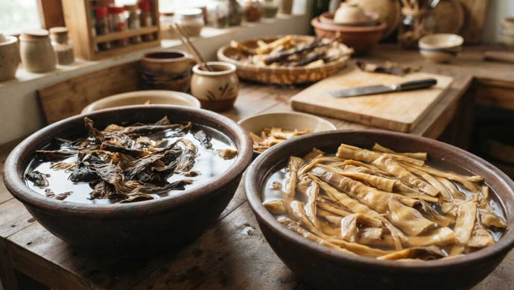 Hình ảnh gia công ngâm nở măng khô