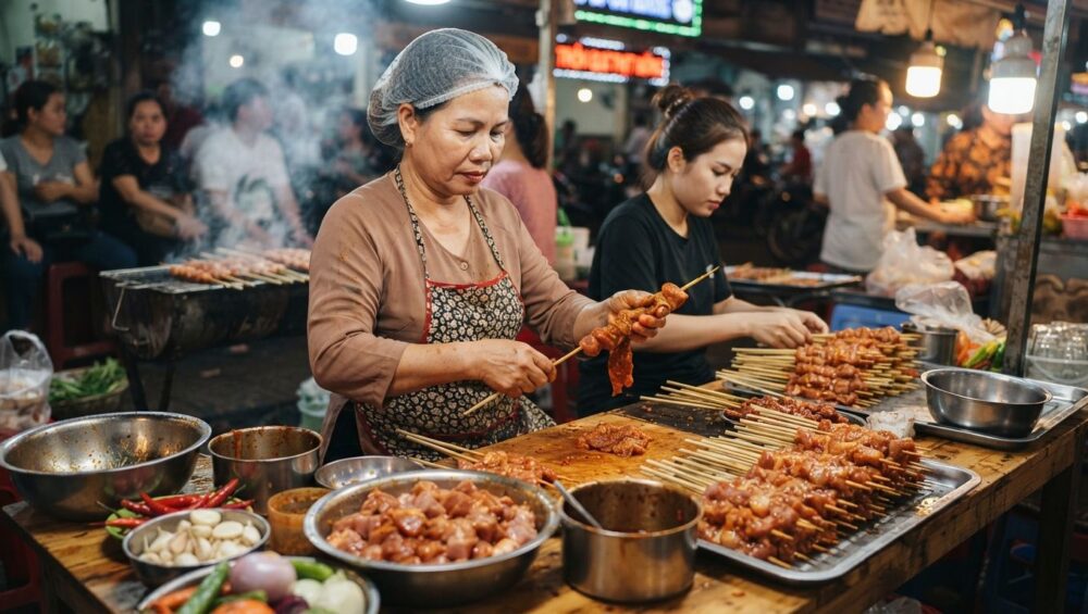 Gia công Xiên Que Thịt Nướng BBQ: Món xiên heo, gà, bò tẩm ướp 1-Putino-Food Hình ảnh gia công xiên que thịt nướng